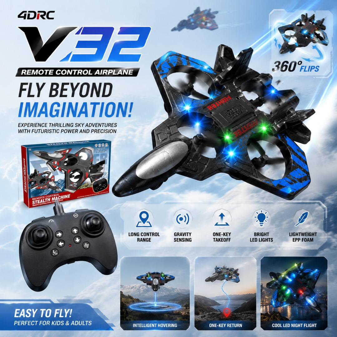 4DRC V32 Remote Control Airplane for Kids | LED RC Foam Plane Toy | Dropshipping Supplier Bhopal | Payzon Shoppy