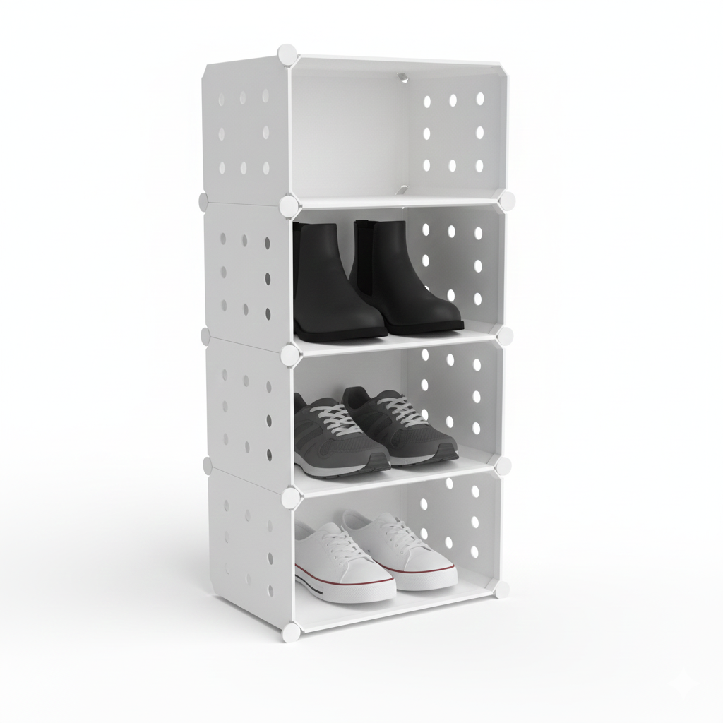 stackable plastic shoe rack